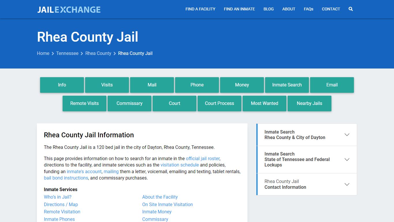 Rhea County Jail, TN Inmate Search, Information - Jail Exchange